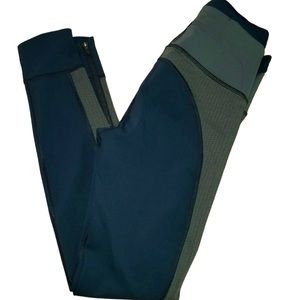 ATHLETA x Allyson Felix 7/8" Teal & Bali Green Leggings with Mesh, Size XXS